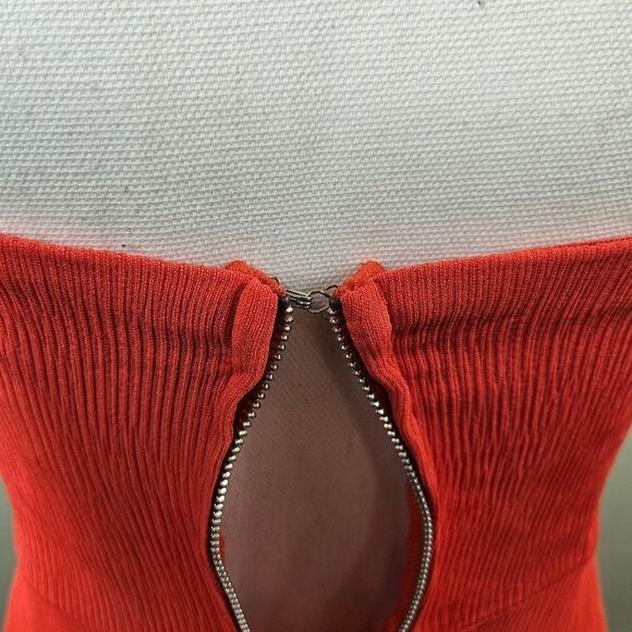 NWT Angel Biba Strapless Dress. Tangerine Orange. Med - Picture 9 of 15